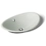 Kohler Iron Plains 20-3/4"L Cast Iron Drop-In Semi-Vessel Sink with Overflow and Black Painted Underside Sea Salt
