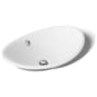 Kohler Iron Plains 20-3/4"L Enameled Cast Iron Wading Pool Oval Bathroom Sink with Overflow and White Painted Underside White