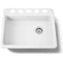 Kohler Riverby 25" Single Basin Enameled Cast Iron Kitchen Sink for Undermount Installations White
