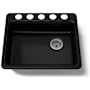 Kohler Riverby 25" Single Basin Enameled Cast Iron Kitchen Sink for Undermount Installations Black Black
