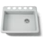 Kohler Riverby 25" Single Basin Enameled Cast Iron Kitchen Sink for Undermount Installations Ice Grey