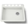 Kohler Riverby 25" Single Basin Enameled Cast Iron Kitchen Sink for Undermount Installations Dune