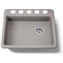 Kohler Riverby 25" Single Basin Enameled Cast Iron Kitchen Sink for Undermount Installations Truffle
