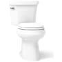 Kohler Highline 1.28 GPF Two Piece Round Chair Height Toilet with Left Hand Lever - Less Seat White