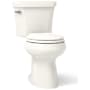 Kohler Highline 1.28 GPF Two Piece Round Chair Height Toilet with Left Hand Lever - Less Seat Biscuit