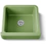 Kohler Whitehaven 23-1/2" Self-Trimming Farmhouse Single Basin Enameled Cast Iron Kitchen Sink with Shortened Apron Fresh Green