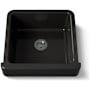 Kohler Whitehaven 23-1/2" Self-Trimming Farmhouse Single Basin Enameled Cast Iron Kitchen Sink with Shortened Apron Black Black