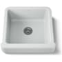 Kohler Whitehaven 23-1/2" Self-Trimming Farmhouse Single Basin Enameled Cast Iron Kitchen Sink with Shortened Apron Ice Grey