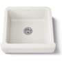 Kohler Whitehaven 23-1/2" Self-Trimming Farmhouse Single Basin Enameled Cast Iron Kitchen Sink with Shortened Apron Biscuit