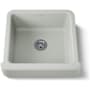Kohler Whitehaven 23-1/2" Self-Trimming Farmhouse Single Basin Enameled Cast Iron Kitchen Sink with Shortened Apron Sea Salt