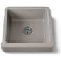 Kohler Whitehaven 23-1/2" Self-Trimming Farmhouse Single Basin Enameled Cast Iron Kitchen Sink with Shortened Apron Truffle