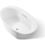 Kohler Underscore 60" Drop-In or Undermount Soaking Bathtub with Center Drain White