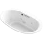 Kohler Underscore 60" Drop In, Undermount Acrylic Experience Tub with Center Drain and Overflow White
