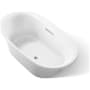 Kohler Underscore 66" Drop In or Undermount Acrylic Soaking Tub with Center Drain White