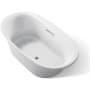 Kohler Underscore 66" Drop In or Undermount Acrylic Soaking Tub with Center Drain Ice Grey