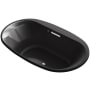 Kohler Underscore Oval 72" Drop In Acrylic Air Tub with Center Drain and Overflow Black Black
