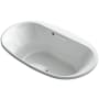 Kohler Underscore Oval 72" Drop In Acrylic Air Tub with Center Drain and Overflow Ice Grey