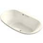 Kohler Underscore Oval 72" Drop In Acrylic Air Tub with Center Drain and Overflow Biscuit