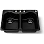 Kohler Hartland 33" Double Basin Top-Mount Enameled Cast-Iron Kitchen Sink Black Black