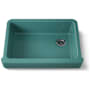 Kohler Whitehaven 32-1/2" Self-Trimming Farmhouse Single Basin Enameled Cast Iron Kitchen Sink Teal