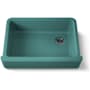 Kohler Whitehaven 32-11/16" Self-Trimming Farmhouse Single Basin Enameled Cast Iron Kitchen Sink Teal