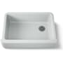 Kohler Whitehaven 32-11/16" Self-Trimming Farmhouse Single Basin Enameled Cast Iron Kitchen Sink Ice Grey