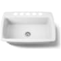 Kohler Cape Dory 33" Single Basin Under-Mount Enameled Cast-Iron Kitchen Sink White