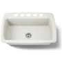 Kohler Cape Dory 33" Single Basin Under-Mount Enameled Cast-Iron Kitchen Sink Biscuit