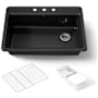 Kohler Riverby 33" Single Basin Top-Mount Enameled Cast-Iron Kitchen Sink Black Black