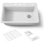 Kohler Riverby 33" Single Basin Top-Mount Enameled Cast-Iron Kitchen Sink White