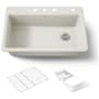 Kohler Riverby 33" Single Basin Top-Mount Enameled Cast-Iron Kitchen Sink Biscuit