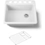 Kohler Riverby 25" Undermount Single Basin Enameled Cast Iron Kitchen Sink White