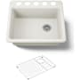 Kohler Riverby 25" Undermount Single Basin Enameled Cast Iron Kitchen Sink Biscuit