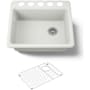 Kohler Riverby 25" Undermount Single Basin Enameled Cast Iron Kitchen Sink Dune