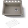 Kohler Riverby 25" Undermount Single Basin Enameled Cast Iron Kitchen Sink Truffle