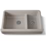 Kohler Whitehaven 35-1/2" Self-Trimming Farmhouse Double Basin Enameled Cast Iron Kitchen Sink with Smart Divide Basin Truffle