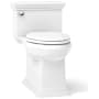 Kohler Memoirs 1.28 GPF Compact Elongated One-Piece Comfort Height Toilet with AquaPiston and Glenbury Quiet-Close Seat Included White
