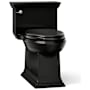 Kohler Memoirs 1.28 GPF Compact Elongated One-Piece Comfort Height Toilet with AquaPiston and Glenbury Quiet-Close Seat Included Black Black