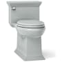 Kohler Memoirs 1.28 GPF Compact Elongated One-Piece Comfort Height Toilet with AquaPiston and Glenbury Quiet-Close Seat Included Ice Grey