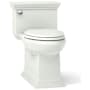 Kohler Memoirs 1.28 GPF Compact Elongated One-Piece Comfort Height Toilet with AquaPiston and Glenbury Quiet-Close Seat Included Dune
