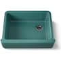 Kohler Whitehaven 29-11/16" Self-Trimming Farmhouse Single Basin Enameled Cast Iron Kitchen Sink Teal