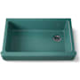 Kohler Whitehaven 35-1/2" Self-Trimming Farmhouse Single Basin Enameled Cast Iron Kitchen Sink Teal