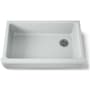 Kohler Whitehaven 35-1/2" Self-Trimming Farmhouse Single Basin Enameled Cast Iron Kitchen Sink Ice Grey