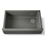 Kohler Whitehaven 35-11/16" Self-Trimming Farmhouse Single Basin Enameled Cast Iron Kitchen Sink Thunder Grey
