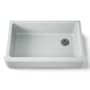 Kohler Whitehaven 35-11/16" Self-Trimming Farmhouse Single Basin Enameled Cast Iron Kitchen Sink Ice Grey