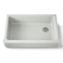 Kohler Whitehaven 35-11/16" Self-Trimming Farmhouse Single Basin Enameled Cast Iron Kitchen Sink Sea Salt