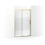 Kohler Rely 75-5/8" High x 47-5/8" Wide Sliding Semi Frameless Tempered Glass Shower Door with Controlled Close and CleanCoat+ Technologies Vibrant Brushed Moderne Brass