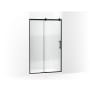 Kohler Rely 75-5/8" High x 47-5/8" Wide Sliding Semi Frameless Tempered Glass Shower Door with Controlled Close and CleanCoat+ Technologies Matte Black
