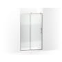 Kohler Rely 75-5/8" High x 47-5/8" Wide Sliding Semi Frameless Tempered Glass Shower Door with Controlled Close and CleanCoat+ Technologies Anodized Brushed Nickel