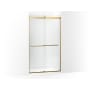 Kohler Levity Plus 81-5/8" High x 47-5/8" Wide Sliding Frameless Shower Door with Clear Glass Vibrant Brushed Moderne Brass